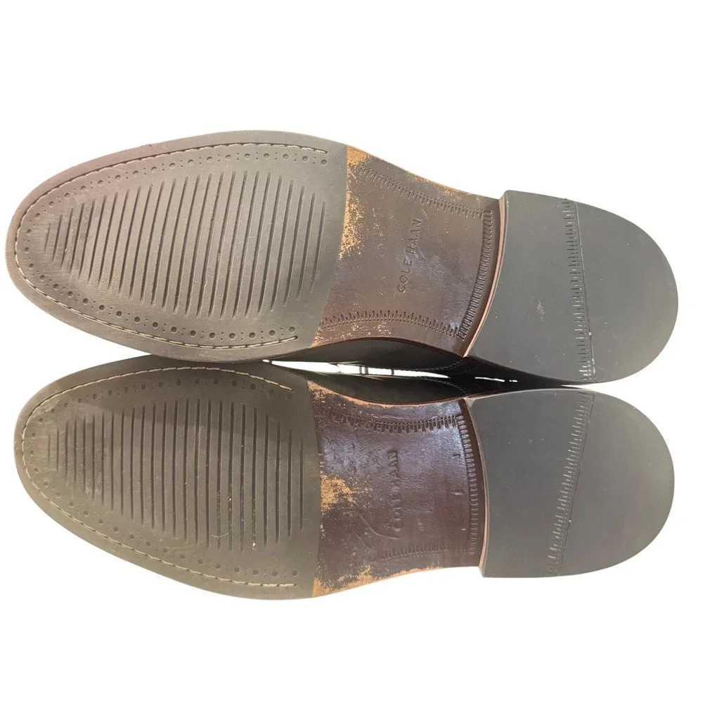 Cole Haan Men's Oxford Shoes 13 M Driftwood Gray Leather Cap‎ Toe C25400 Good
